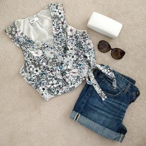 NWOT LIKELY Floral Crop Top Sz S